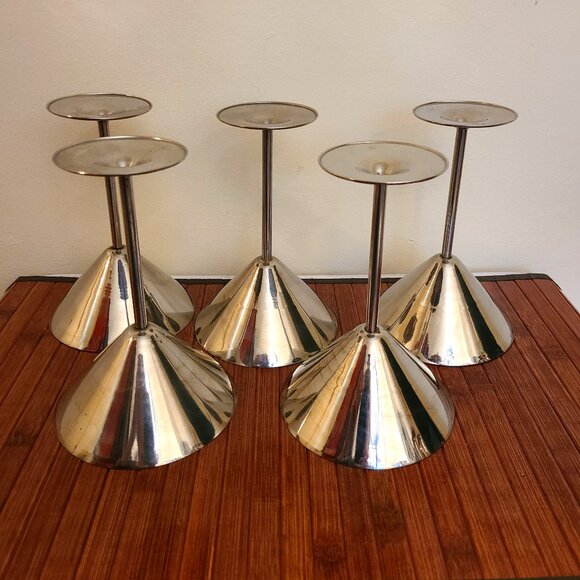 Stainless Steel Martini Glasses - Set of  Five - Picture 4 of 6
